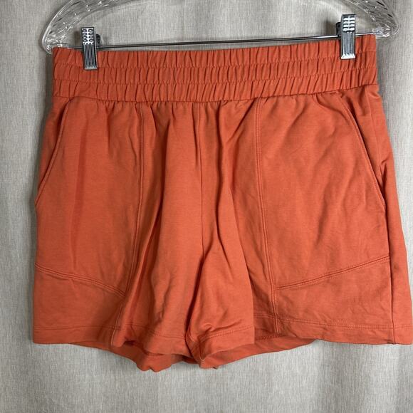 Garnet Hill Coastal Elastic Waist Orange Shorts Size Small - Picture 1 of 4